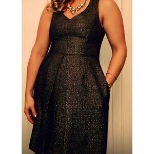 Shoshana Black & Gold Sleeveless Dress